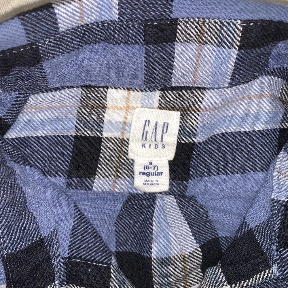GAP Plaid Button Down Shirt Boy’s S 6-7 Blue Preppy Western Top Casual Christmas